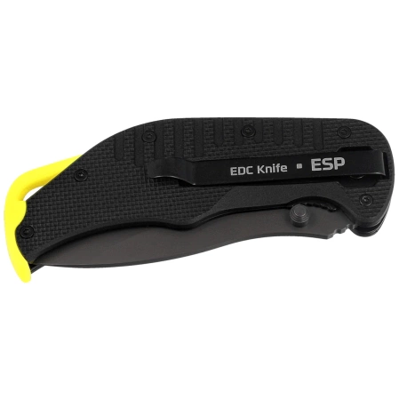 ESP EK-BY-01 Knife Black/Yellow PA66 Polyamide, Titanium Gray PVD AUS-8