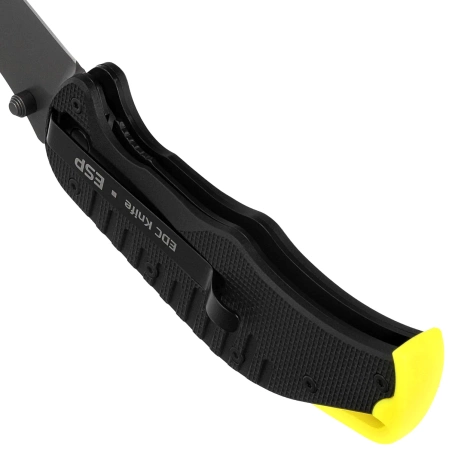 ESP EK-BY-01 Knife Black/Yellow PA66 Polyamide, Titanium Gray PVD AUS-8