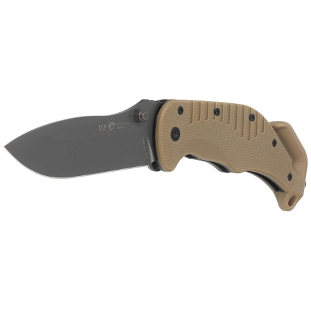 ESP RKK-01 Rescue Knife Khaki PA66 Polyamide, Titanium Gray PVD AUS-8