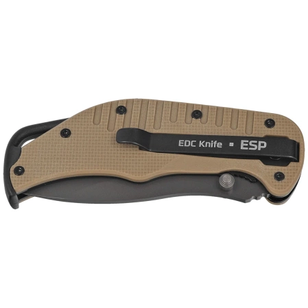 Nóż składany ESP EK-KB-01 Khaki/Black PA66 Polyamide, Titanium Gray PVD AUS-8