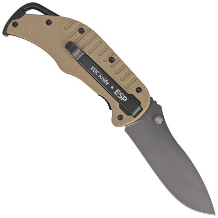 ESP EK-KB-01 Knife Khaki/Black PA66 Polyamide, Titanium Gray PVD AUS-8