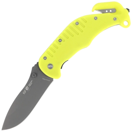 ESP RKY-01 Rescue Knife Yellow PA66 Polyamide, Titanium Gray PVD AUS-8