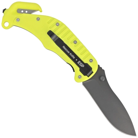 ESP RKY-01 Rescue Knife Yellow PA66 Polyamide, Titanium Gray PVD AUS-8