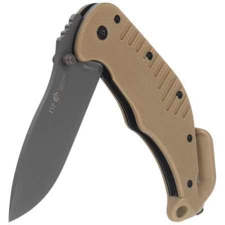 ESP RKK-01 Rescue Knife Khaki PA66 Polyamide, Titanium Gray PVD AUS-8