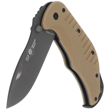 ESP EK-KB-01 Knife Khaki/Black PA66 Polyamide, Titanium Gray PVD AUS-8