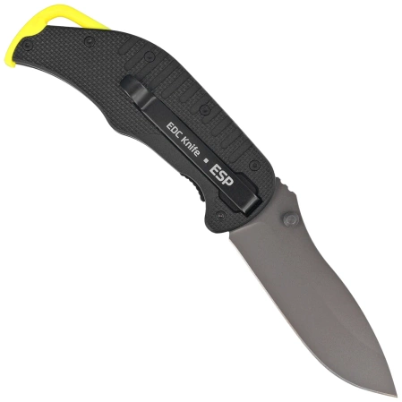 ESP EK-BY-01 Knife Black/Yellow PA66 Polyamide, Titanium Gray PVD AUS-8