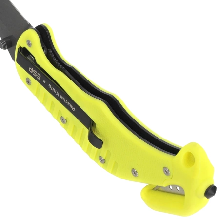 ESP RKY-01 Rescue Knife Yellow PA66 Polyamide, Titanium Gray PVD AUS-8