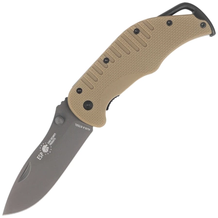 ESP EK-KB-01 Knife Khaki/Black PA66 Polyamide, Titanium Gray PVD AUS-8